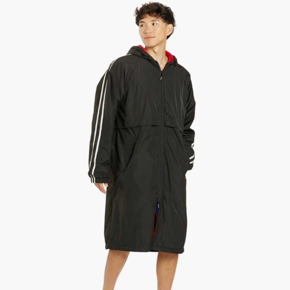 NWT Sporti Striped Comfort Fleece-Lined Swim Parka